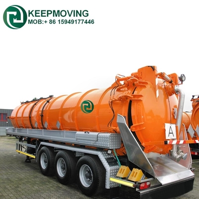 Truck Trailer Three Axle 23000L Vacuum Sewage Semi Trailer